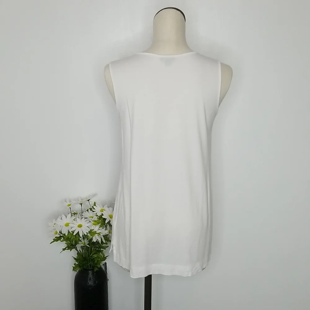 J. Jill Wearever White Tank Top Small - Picture 3 of 8